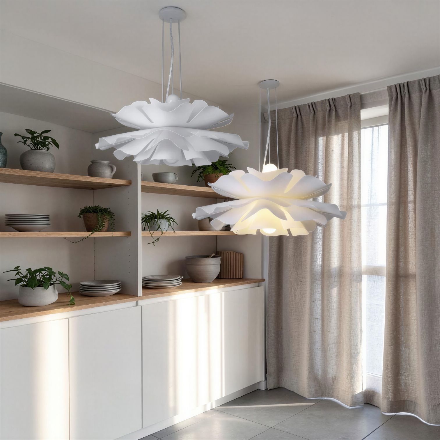 Suspension Luminaire Design Fleurs Acrylique Moderne Multicouche
