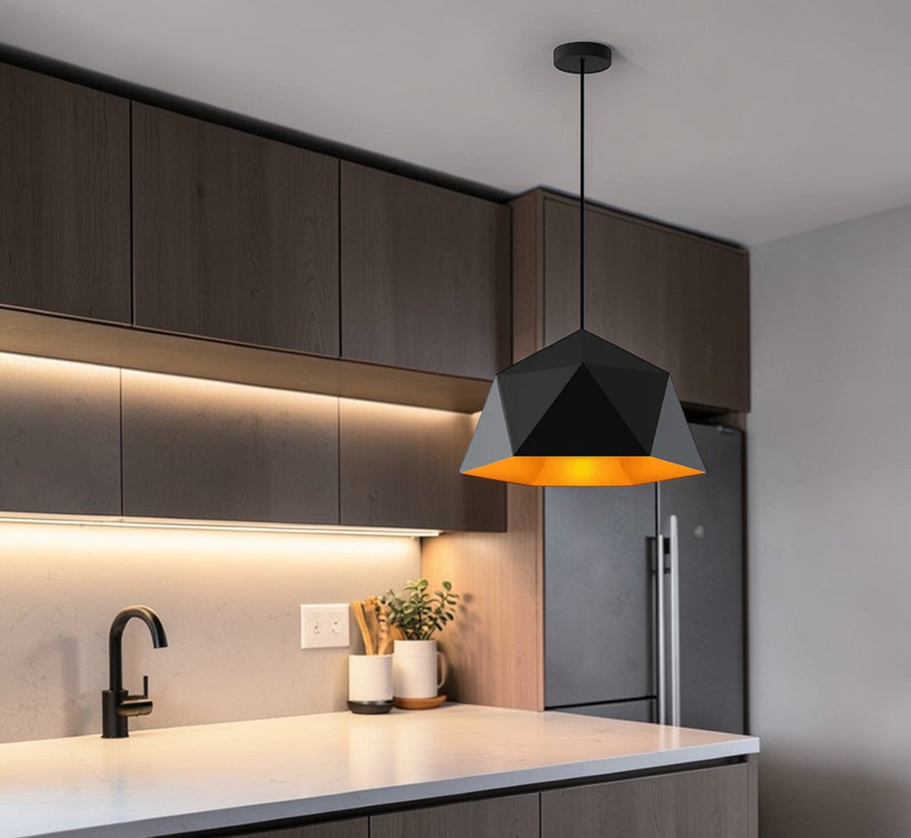 Luminaire Suspension Design Géométrique Diamant Aluminium