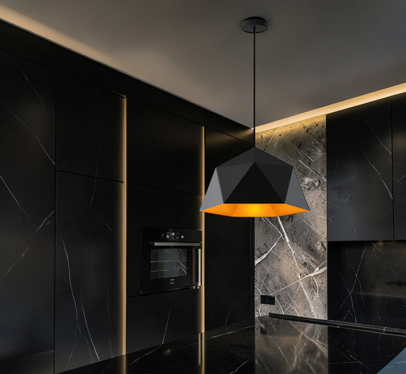 Luminaire Suspension Design Géométrique Diamant Aluminium