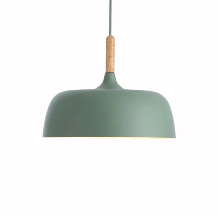 Suspension Bois Design Grand Dôme Macaron Métal & Bois