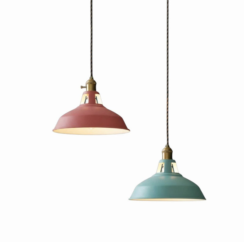 Luminaire Suspension Design Industrielle Vintage Colorée Rétro Métal