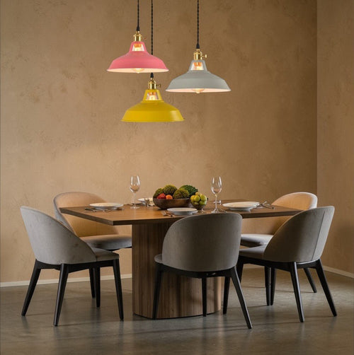 Luminaire Suspension Design Industrielle Vintage Colorée Rétro Métal