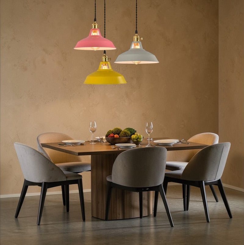 Luminaire Suspension Design Industrielle Vintage Colorée Rétro Métal