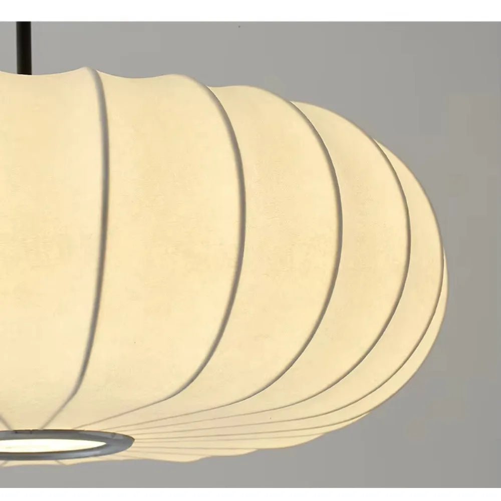 Luminaire Suspension Design Lanterne Japonaise Soie Tressée — 3 Tailles