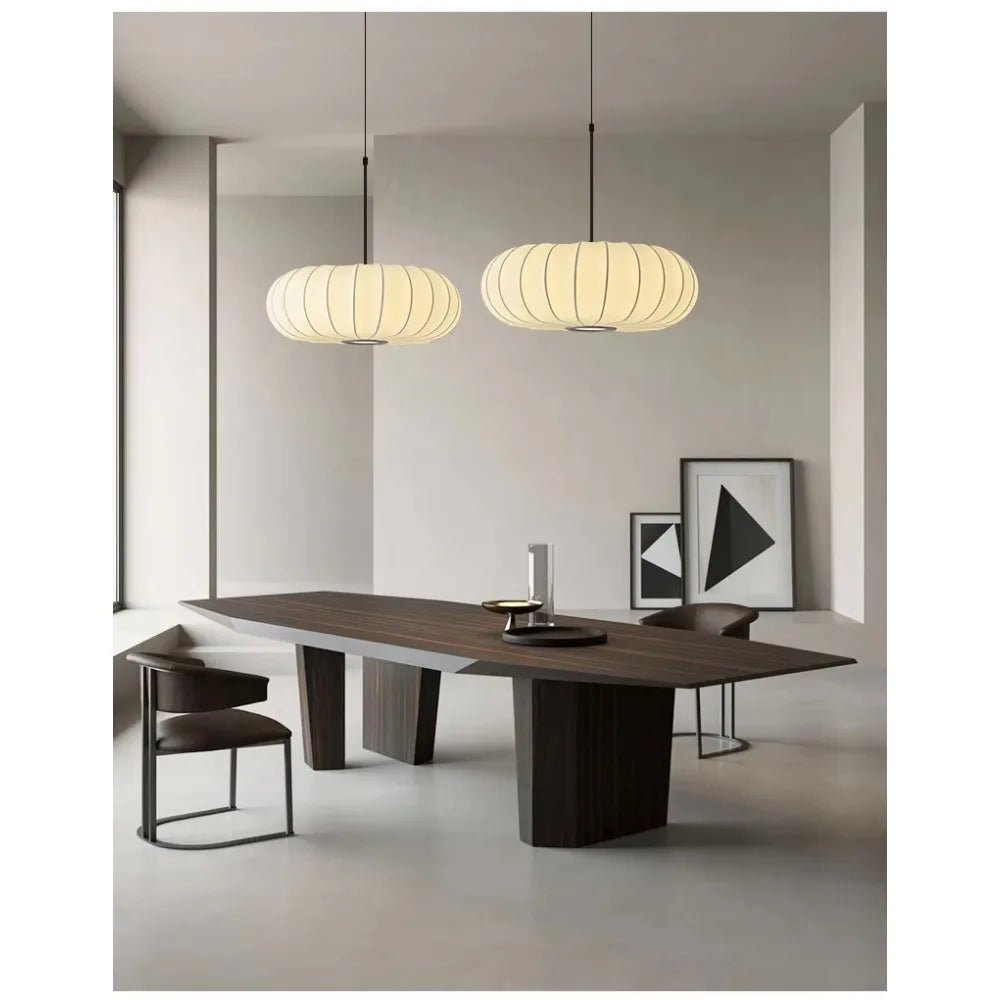 Luminaire Suspension Design Lanterne Japonaise Soie Tressée — 3 Tailles