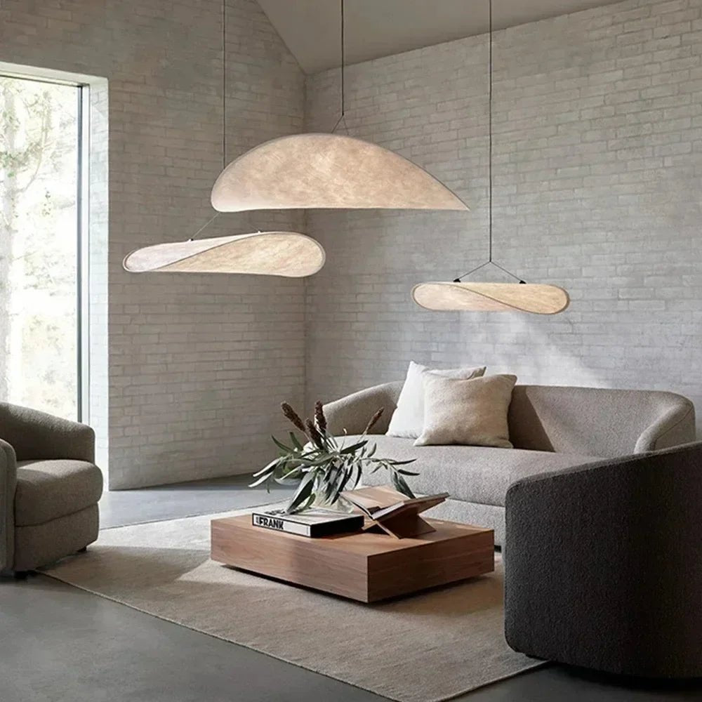 Luminaire Suspension Design Ailes Papillon Sculptural Tyvek — 3 Tailles