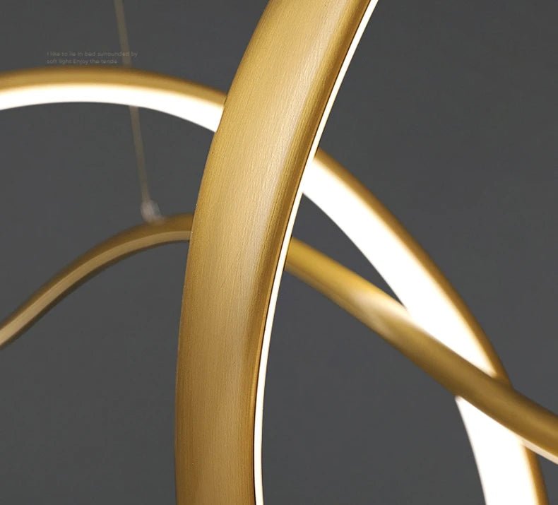 Luminaire Suspension Design Ondulée Vague Moderne Aluminium — 3 Finitions