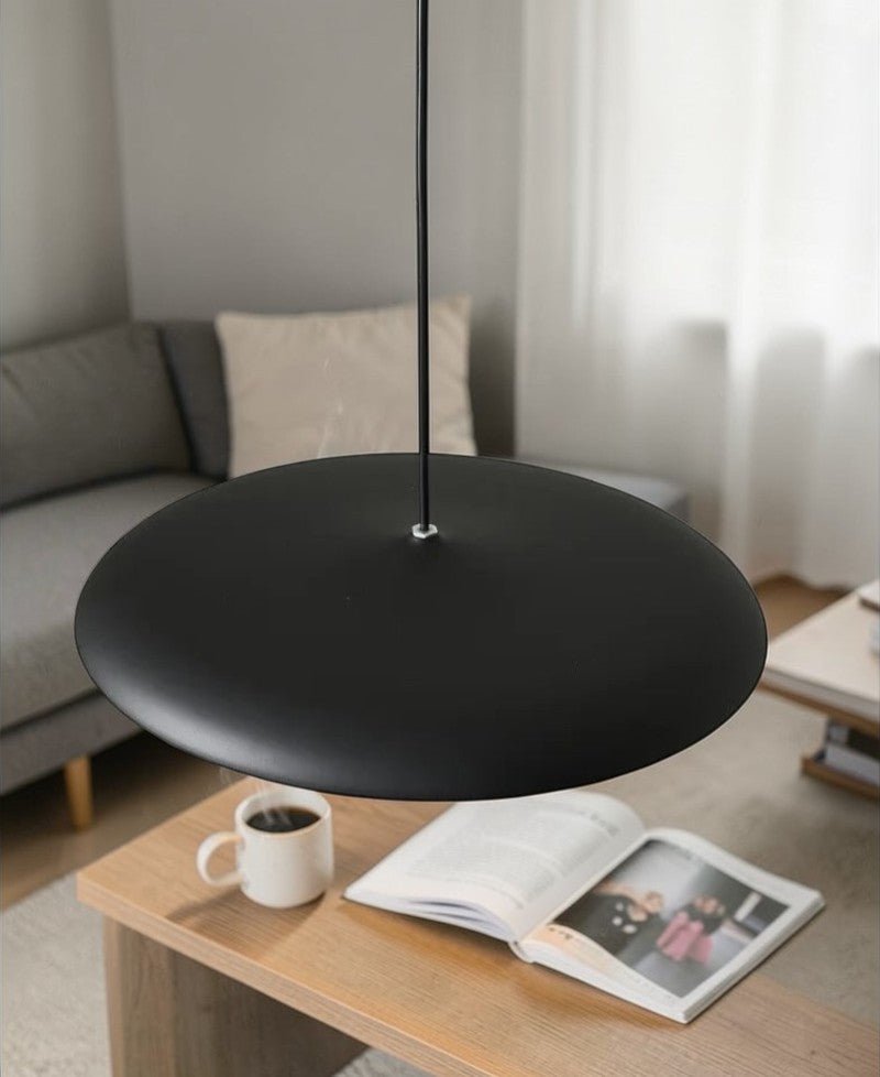 Luminaire Suspension Design Disque Plat Minimaliste Aluminium — 4 Finitions