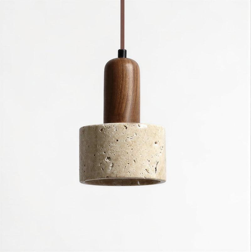 Suspension Luminaire Bois Béton Style Industriel Japonais