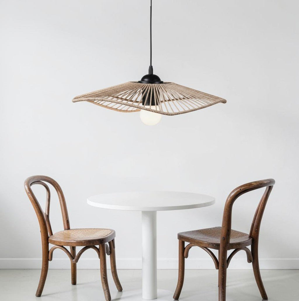 Suspension Luminaire Design Abat-Jour Boho Naturel Tressé