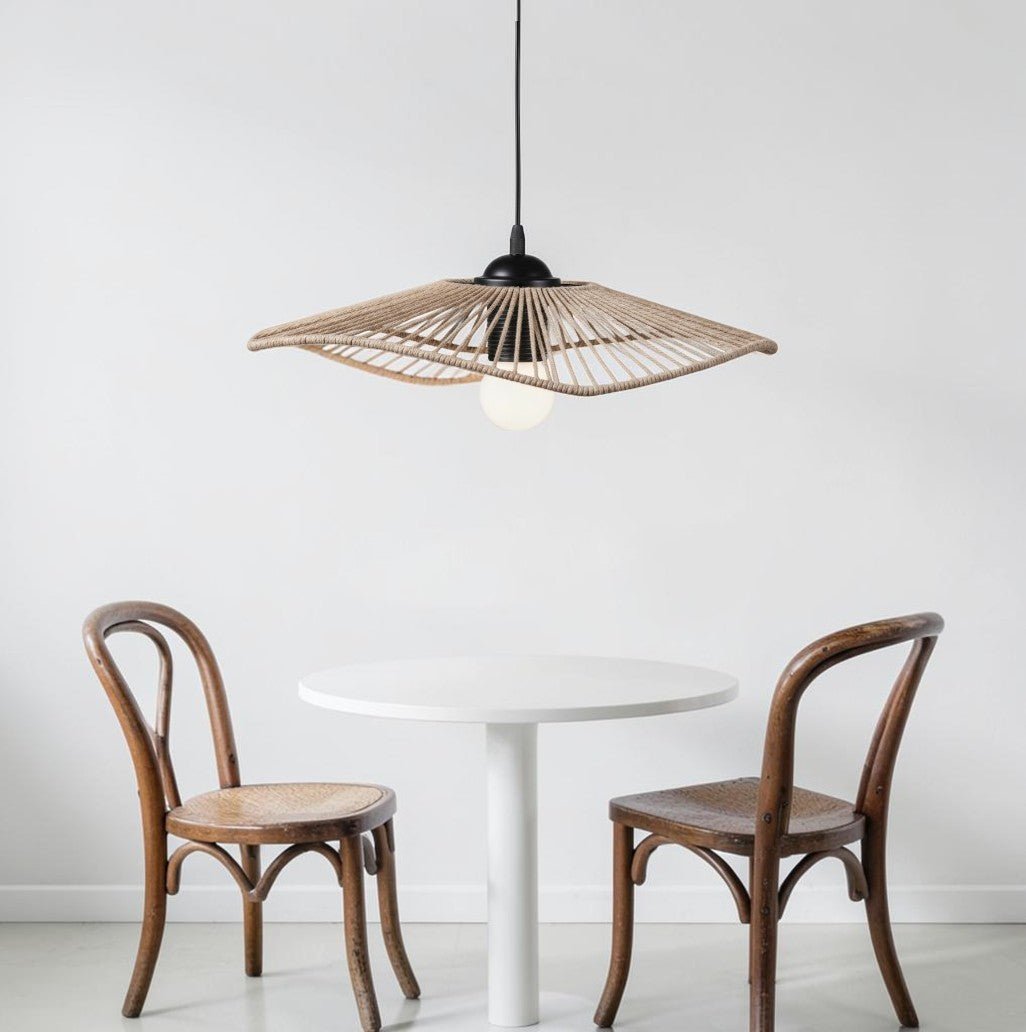 Suspension Luminaire Design Abat-Jour Boho Naturel Tressé
