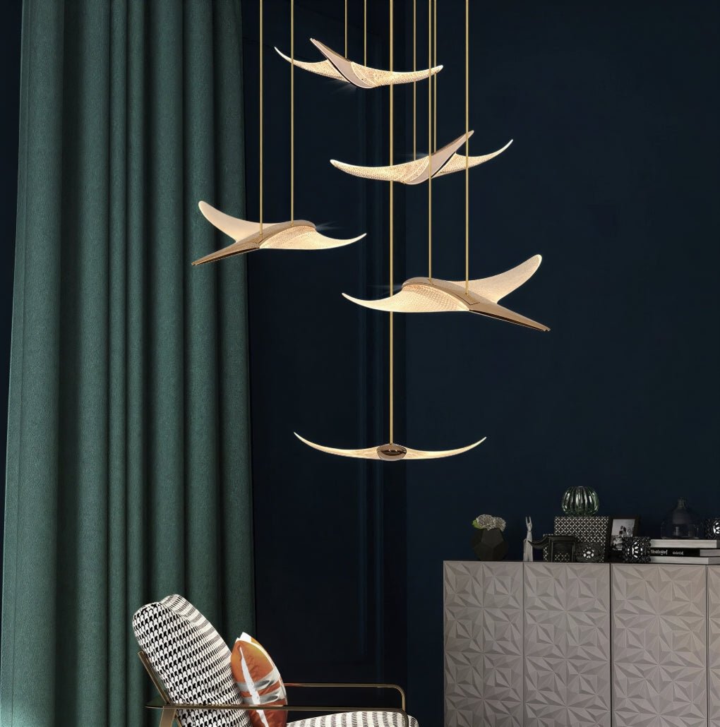 Suspension Luminaire Design Acrylique LED Moderne — 1 à 18 Sources | Aluminium & Variateur