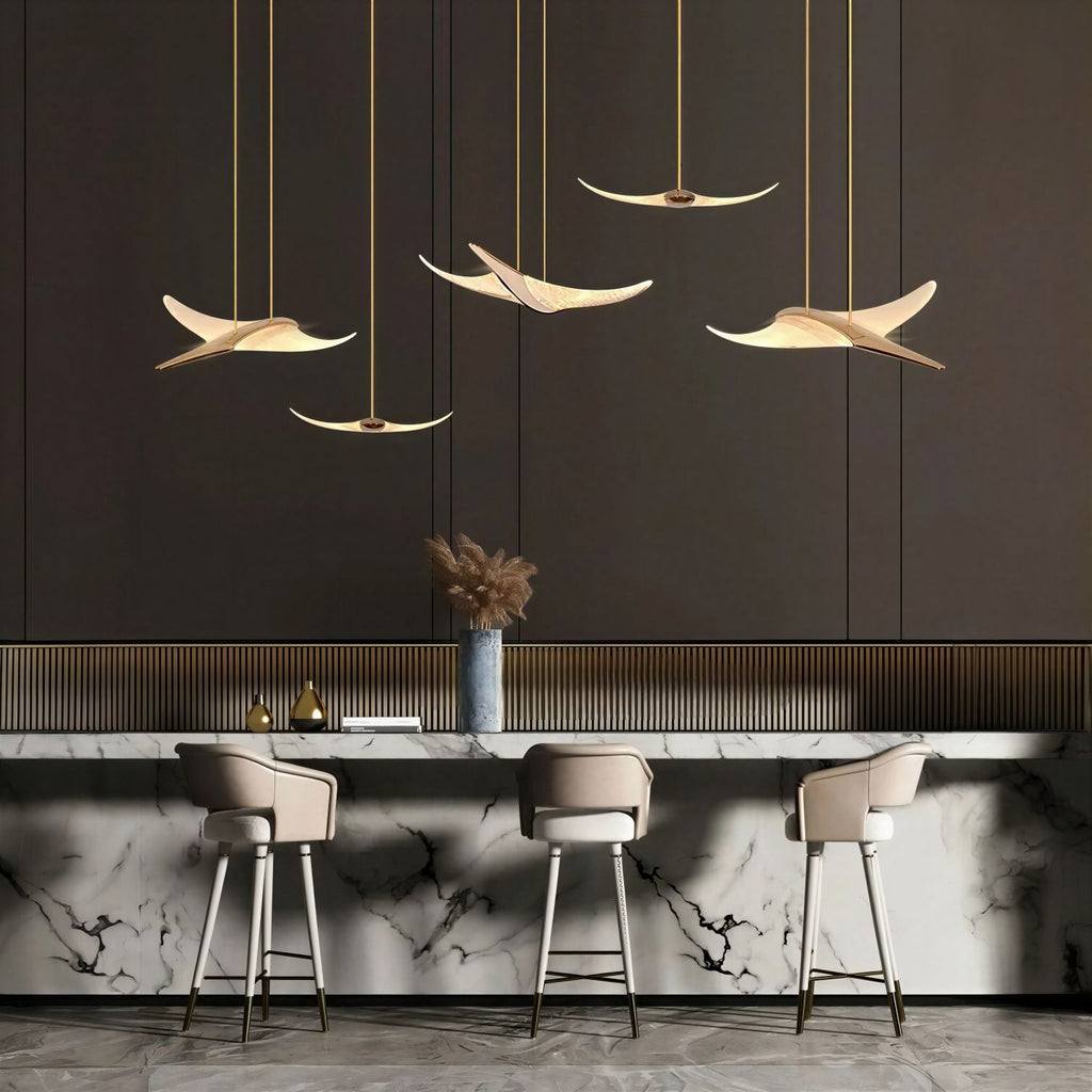 Suspension Luminaire Design Acrylique LED Moderne — 1 à 18 Sources | Aluminium & Variateur