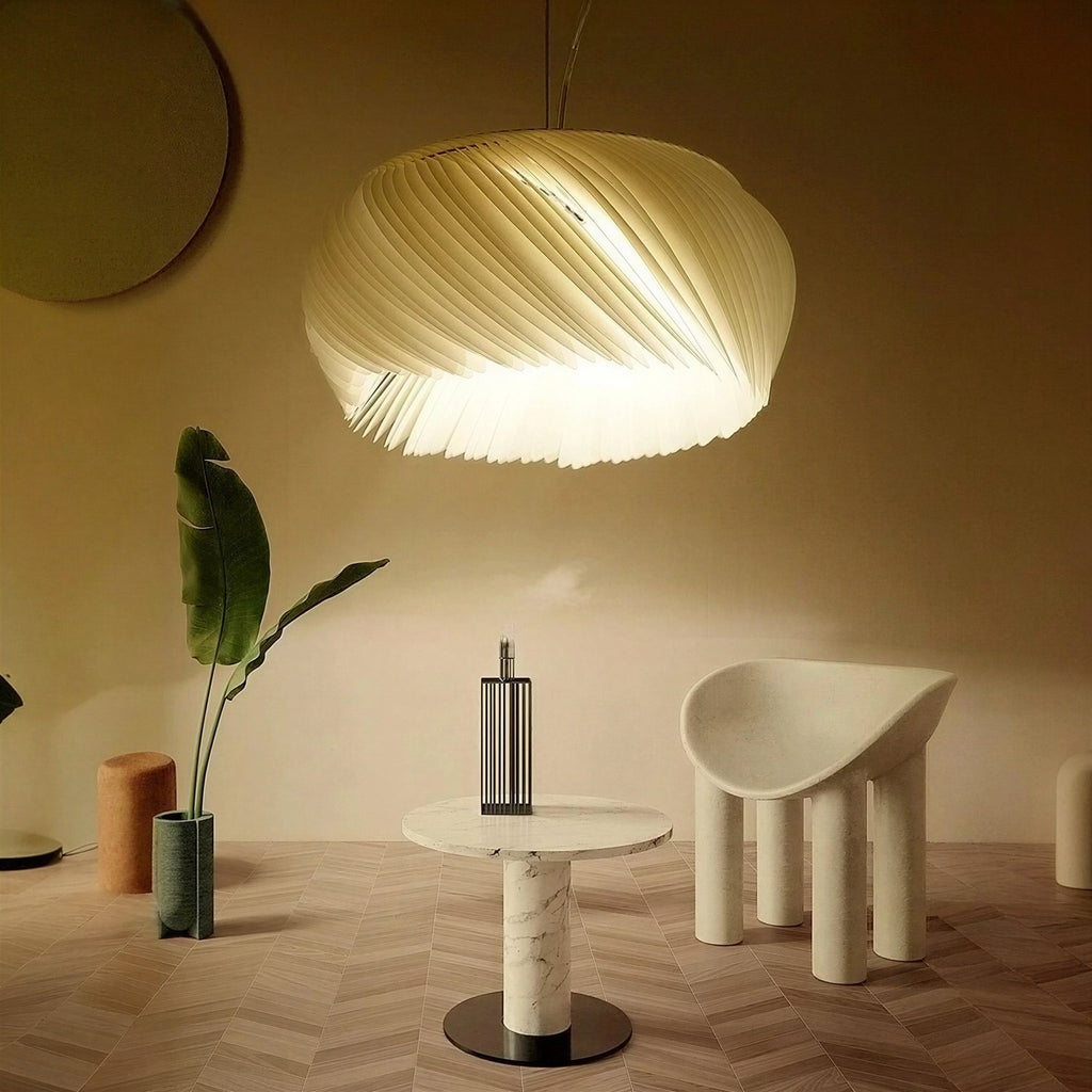 Suspension Luminaire Design Acrylique Parchemin Moderne