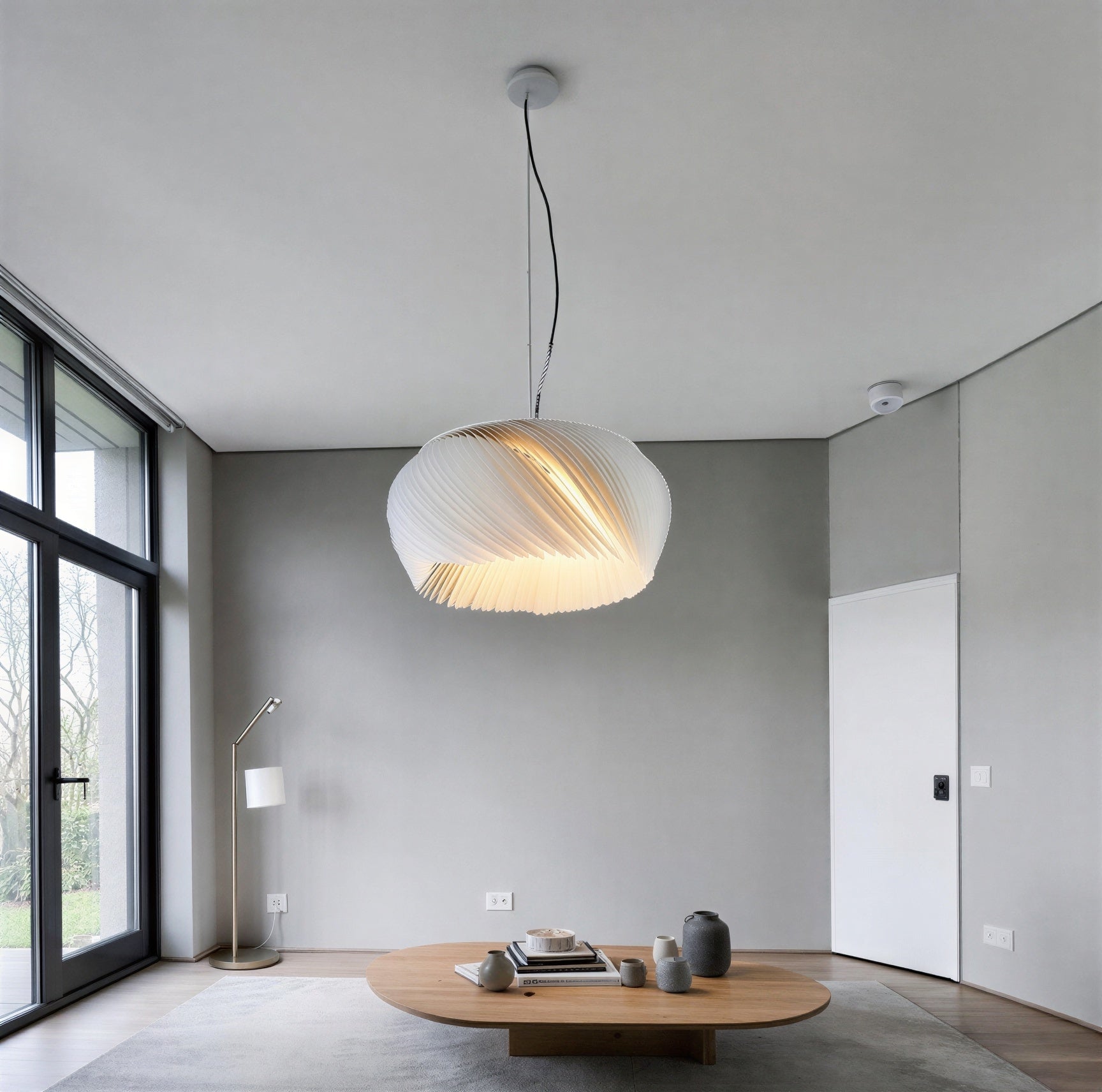 Suspension Luminaire Design Acrylique Parchemin Moderne