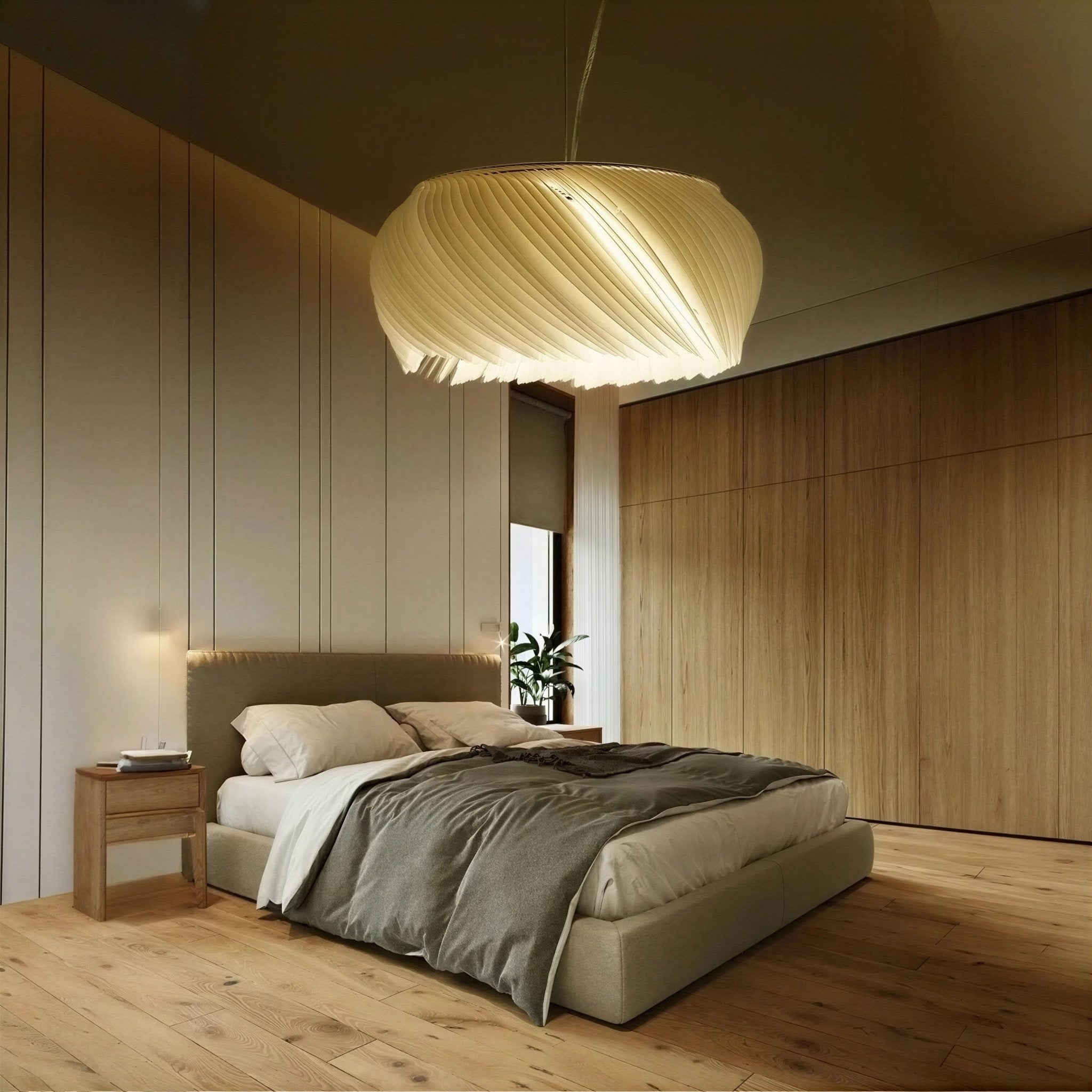 Suspension Luminaire Design Acrylique Parchemin Moderne