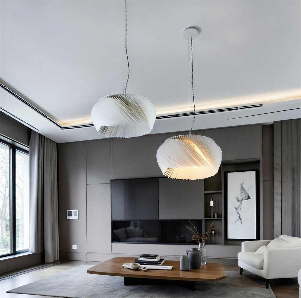 Suspension Luminaire Design Acrylique Parchemin Moderne