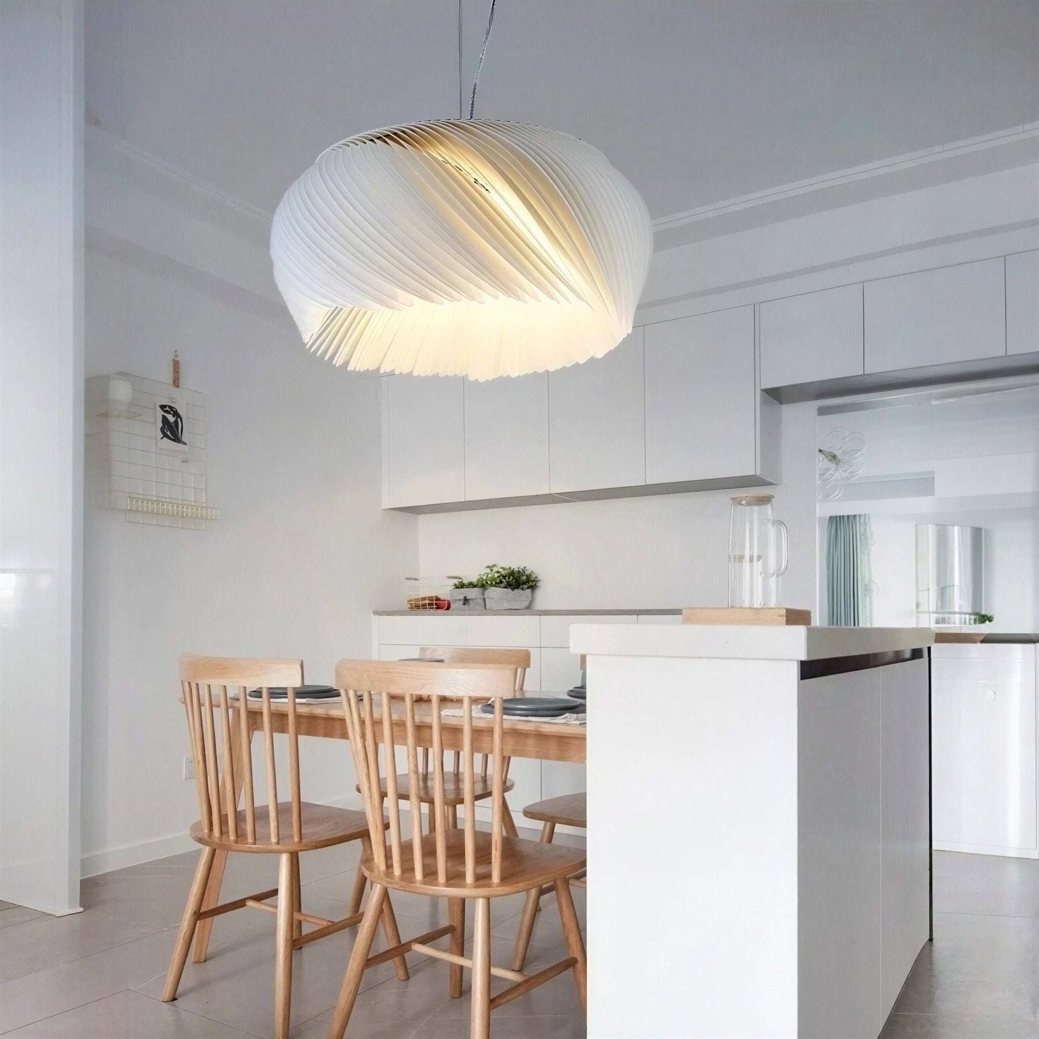 Suspension Luminaire Design Acrylique Parchemin Moderne