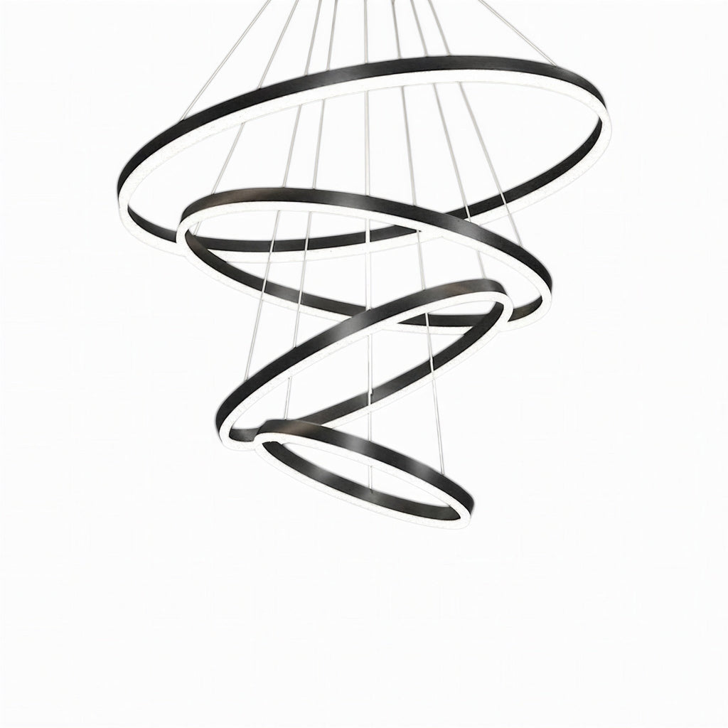 Suspension Luminaire Design Anneaux LED Aluminium Moderne