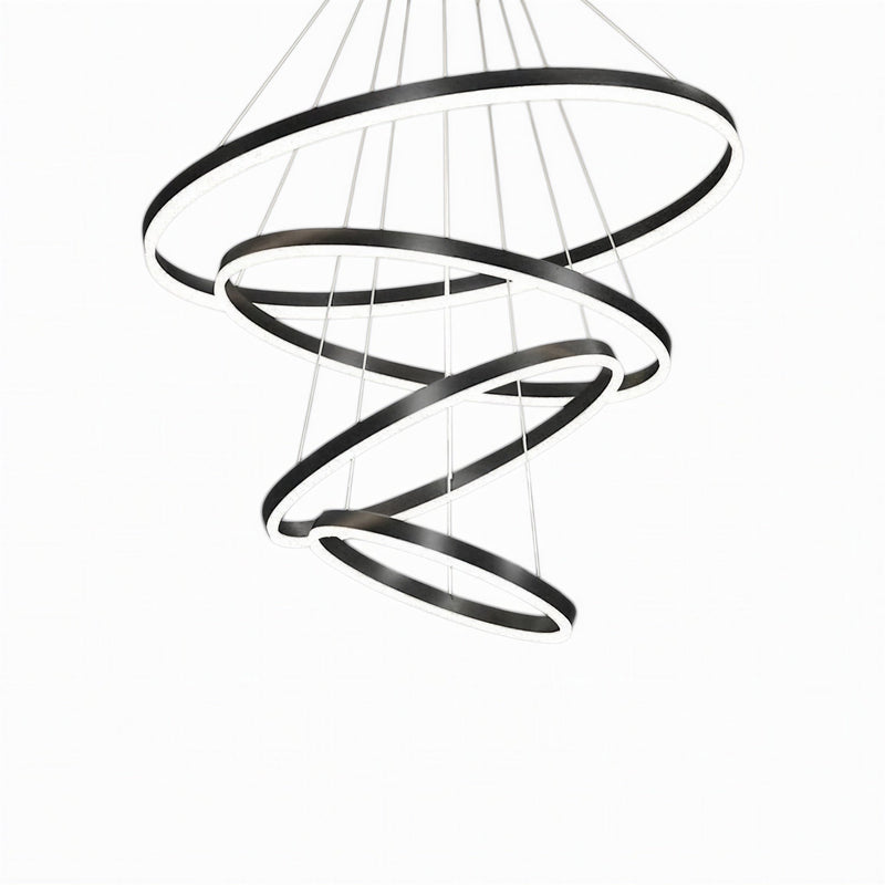 Suspension Luminaire Design Anneaux LED Aluminium Moderne