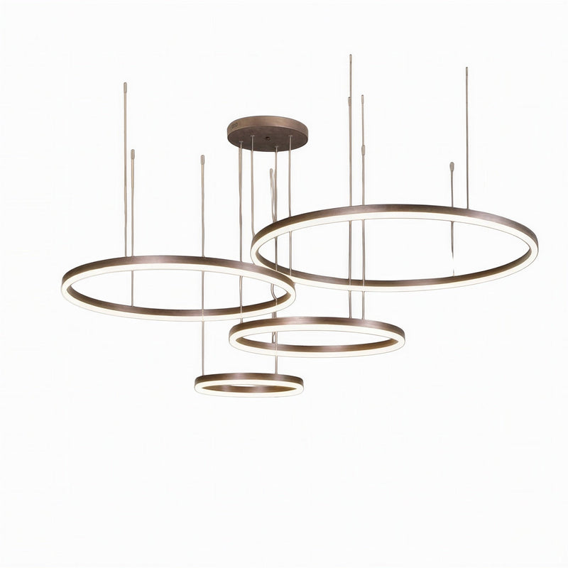 Suspension Luminaire Design Anneaux LED Aluminium Nordique
