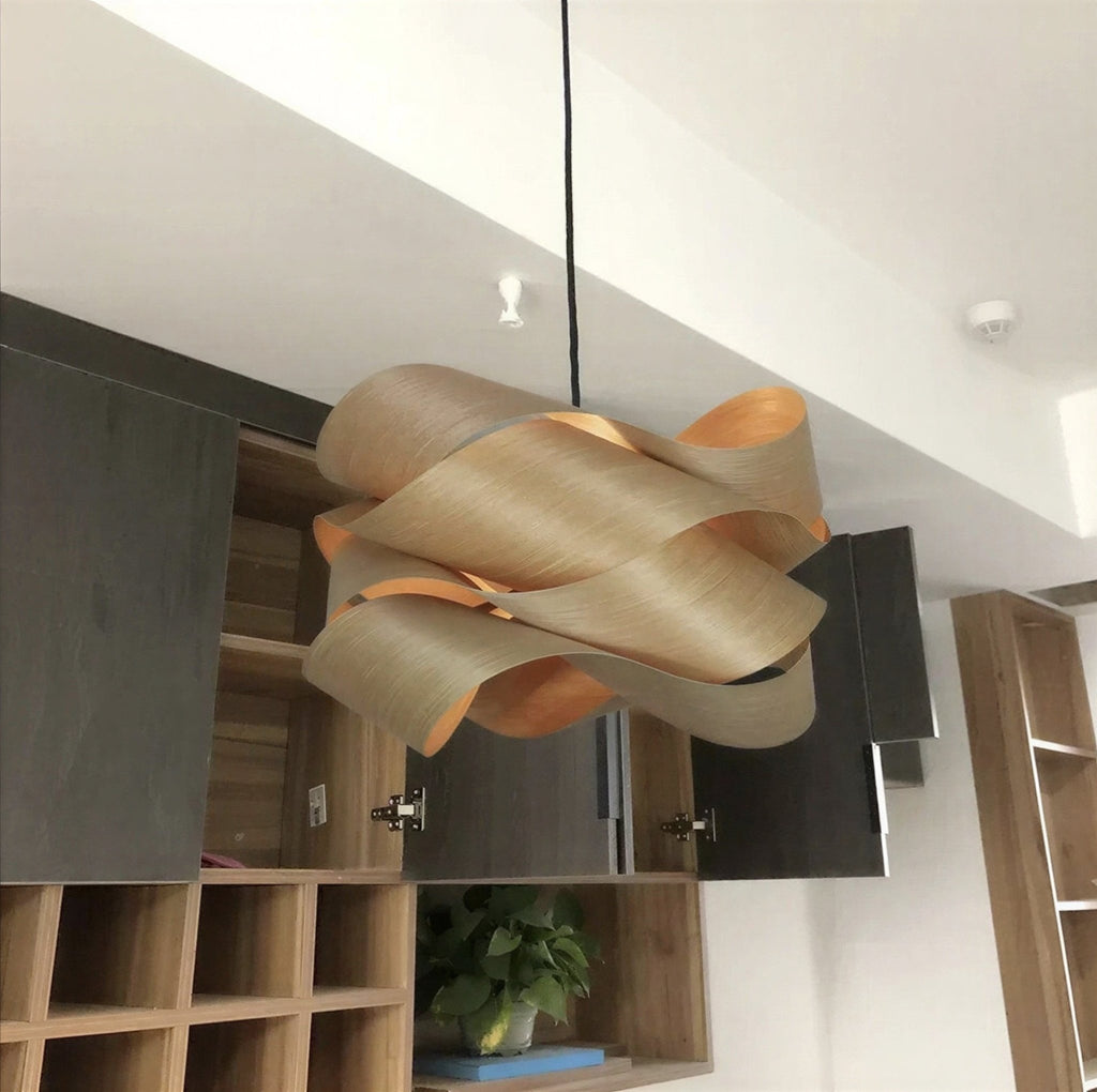 Suspension Luminaire Design Bambou Bois Foncé  — Style Asie | D45 ou D60 cm