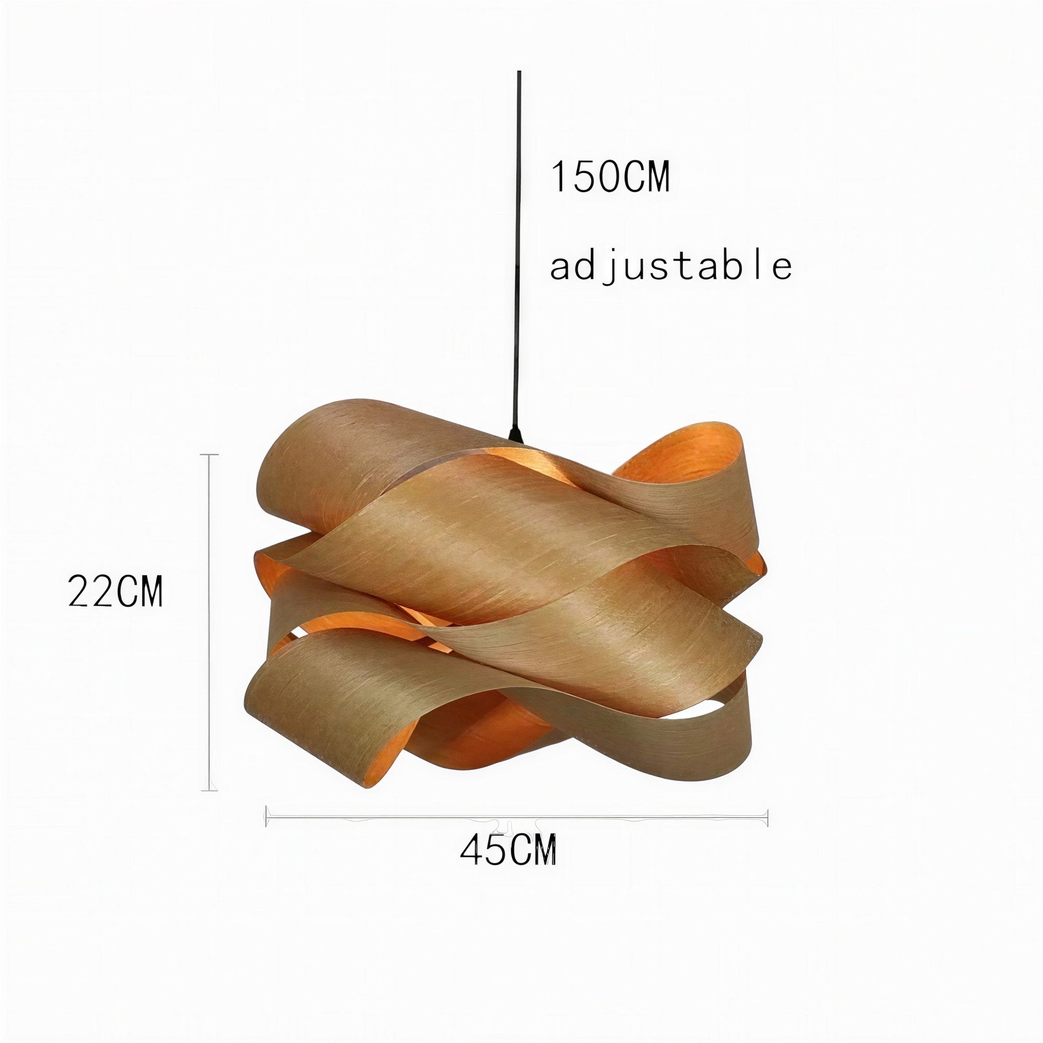 Suspension Luminaire Design Bambou Bois Foncé  — Style Asie | D45 ou D60 cm