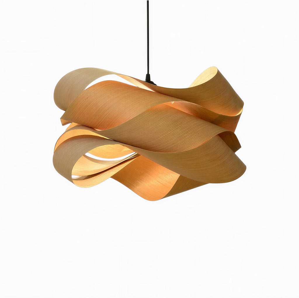 Suspension Luminaire Design Bambou Bois Foncé  — Style Asie | D45 ou D60 cm