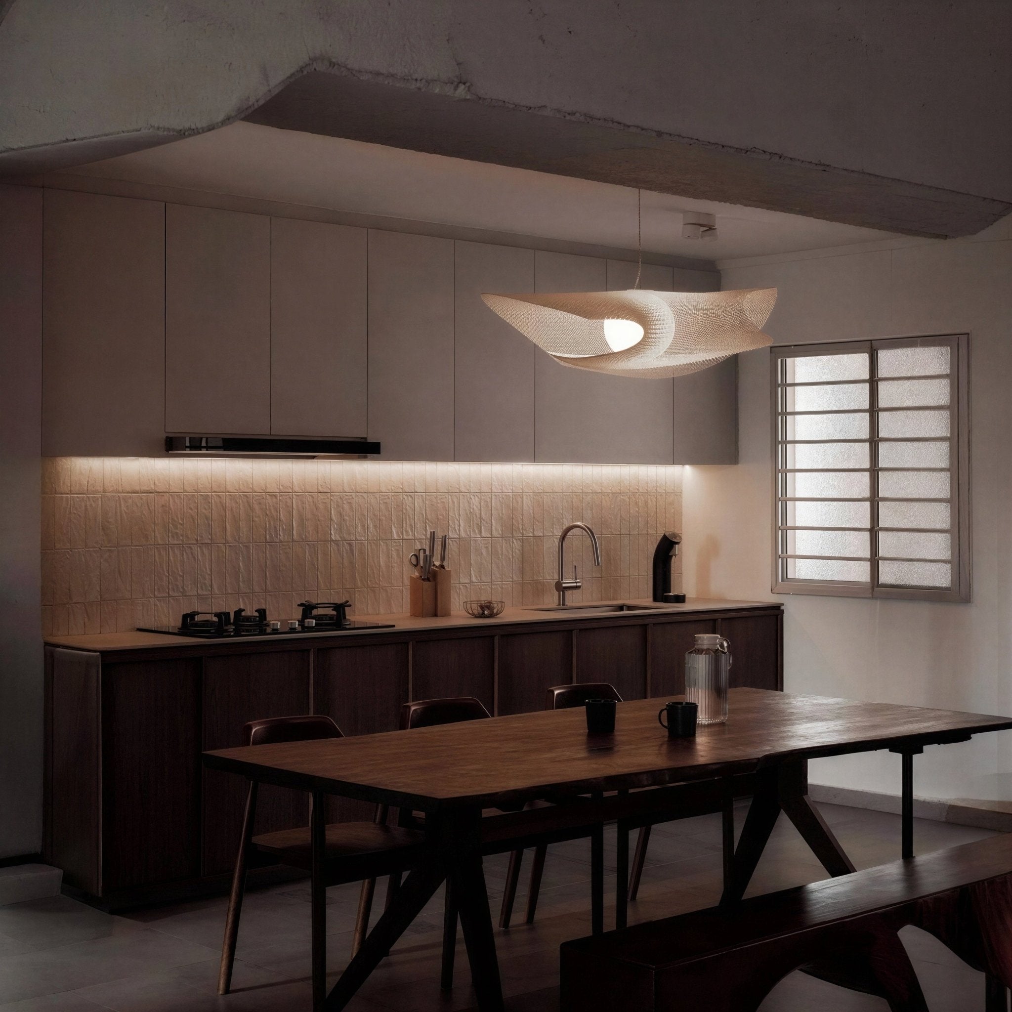 Suspension Luminaire Design Bauhaus Métal Nickel Nordique