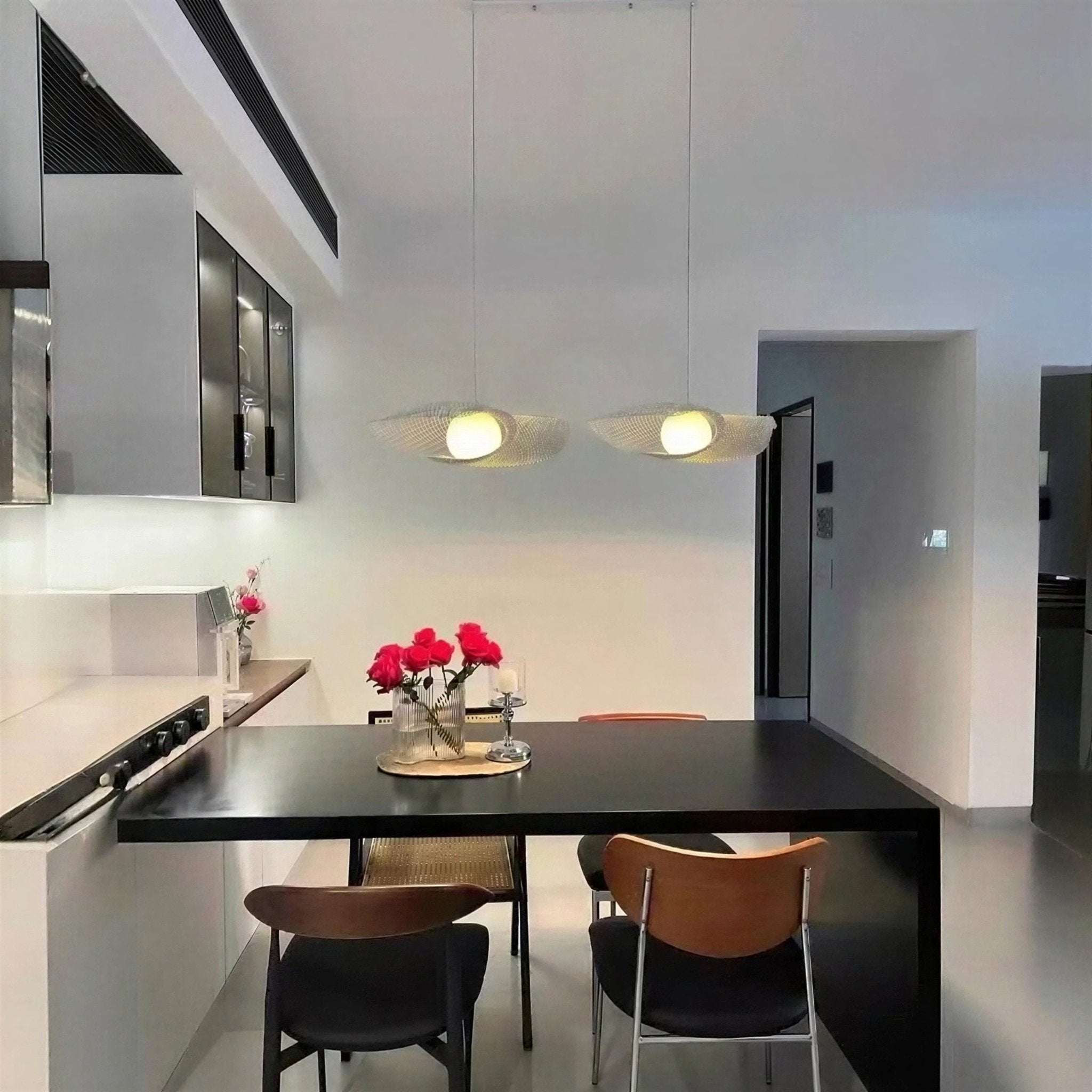 Suspension Luminaire Design Bauhaus Métal Nickel Nordique