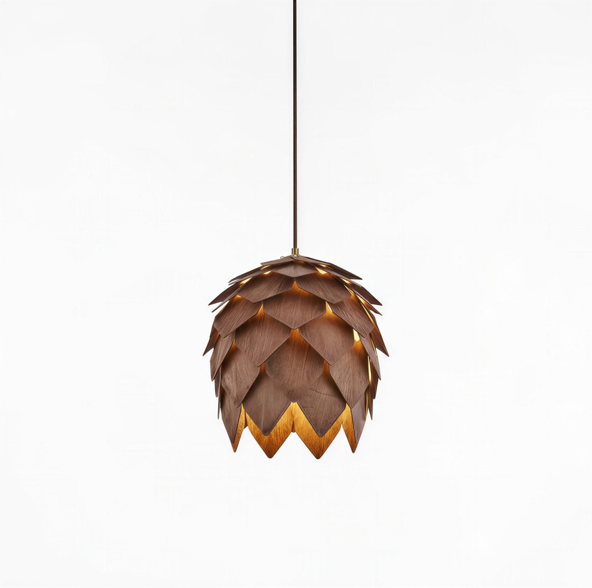 Suspension Luminaire Design Bois Massif Cône Nordique — 4 Tailles | 3 Couleurs