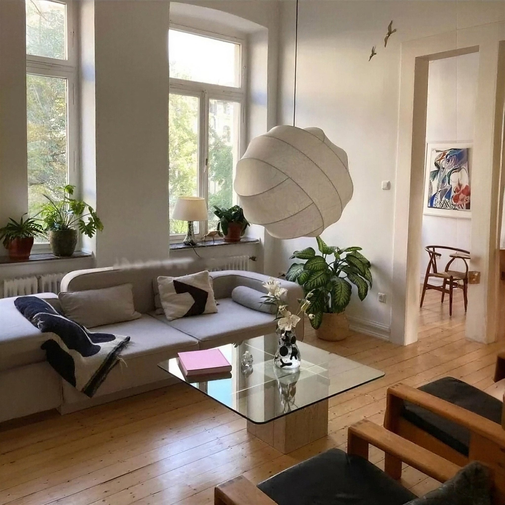 Suspension Luminaire Design Boule Papier de Riz Noguchi — 3 Tailles | D40 D50 D60 cm