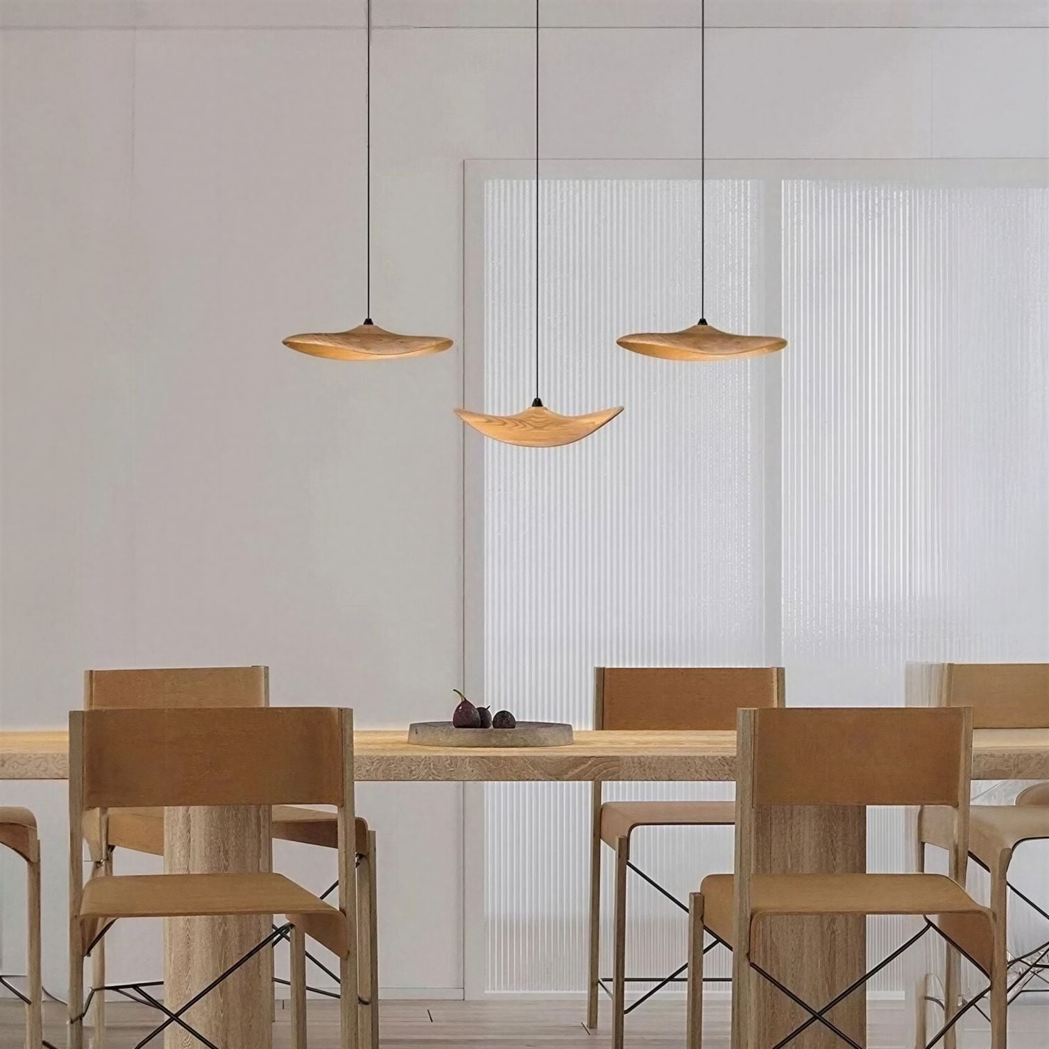 Suspension Luminaire Design Chapeau Bois Massif Art Déco