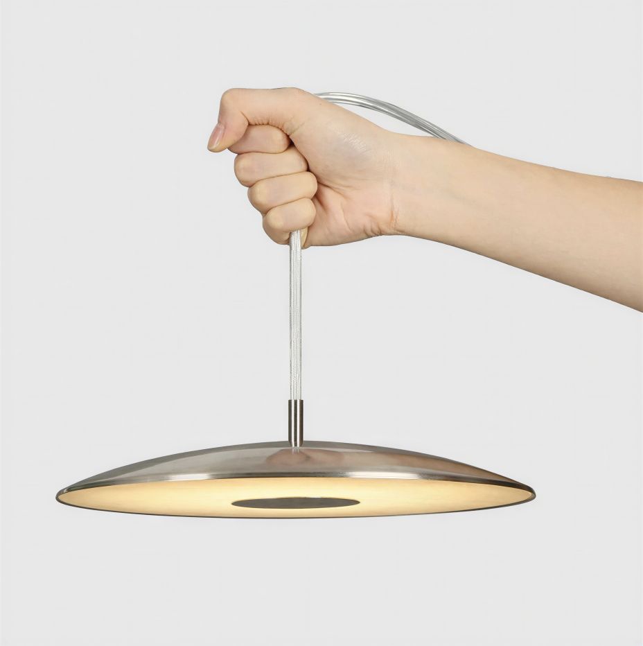 Suspension Luminaire Design Eclipse Disque Chrome
