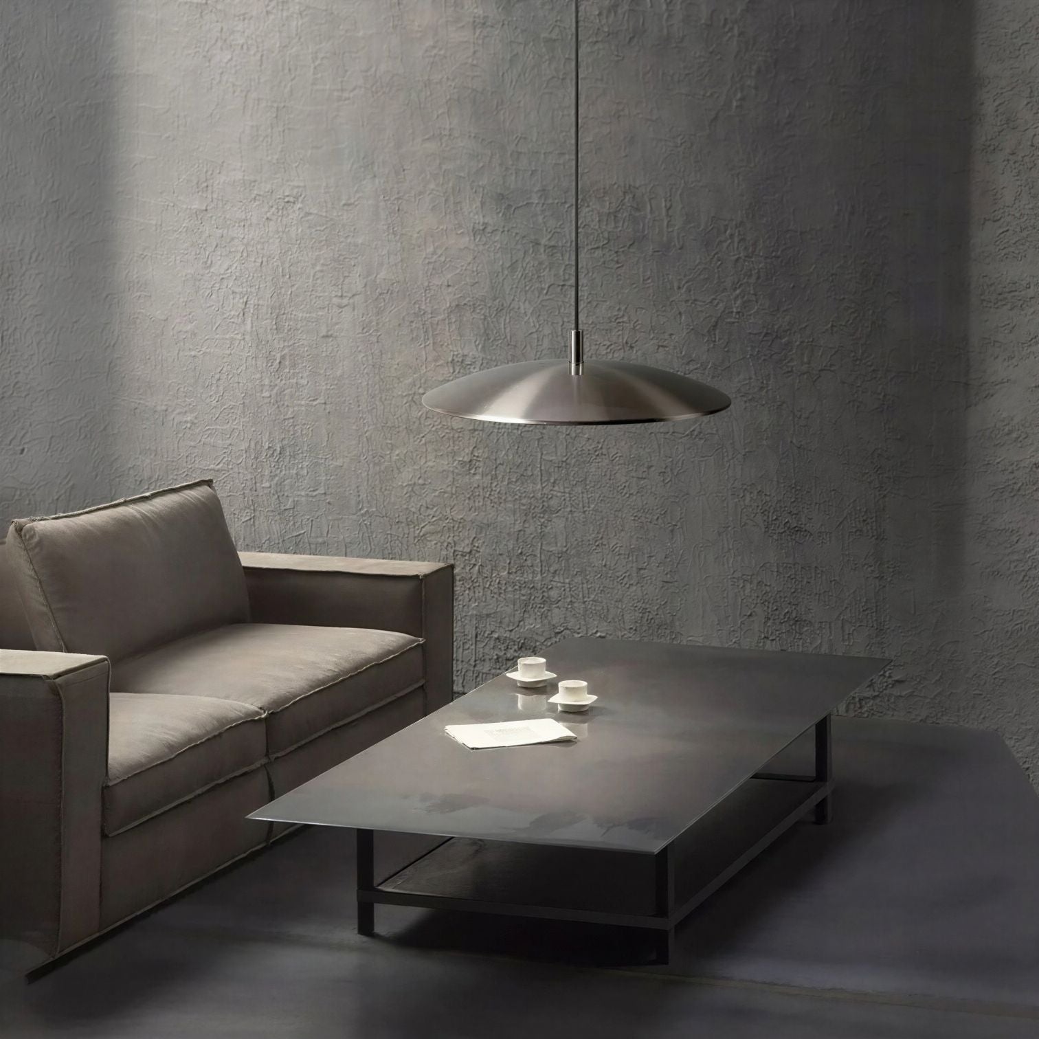 Suspension Luminaire Design Eclipse Disque Chrome