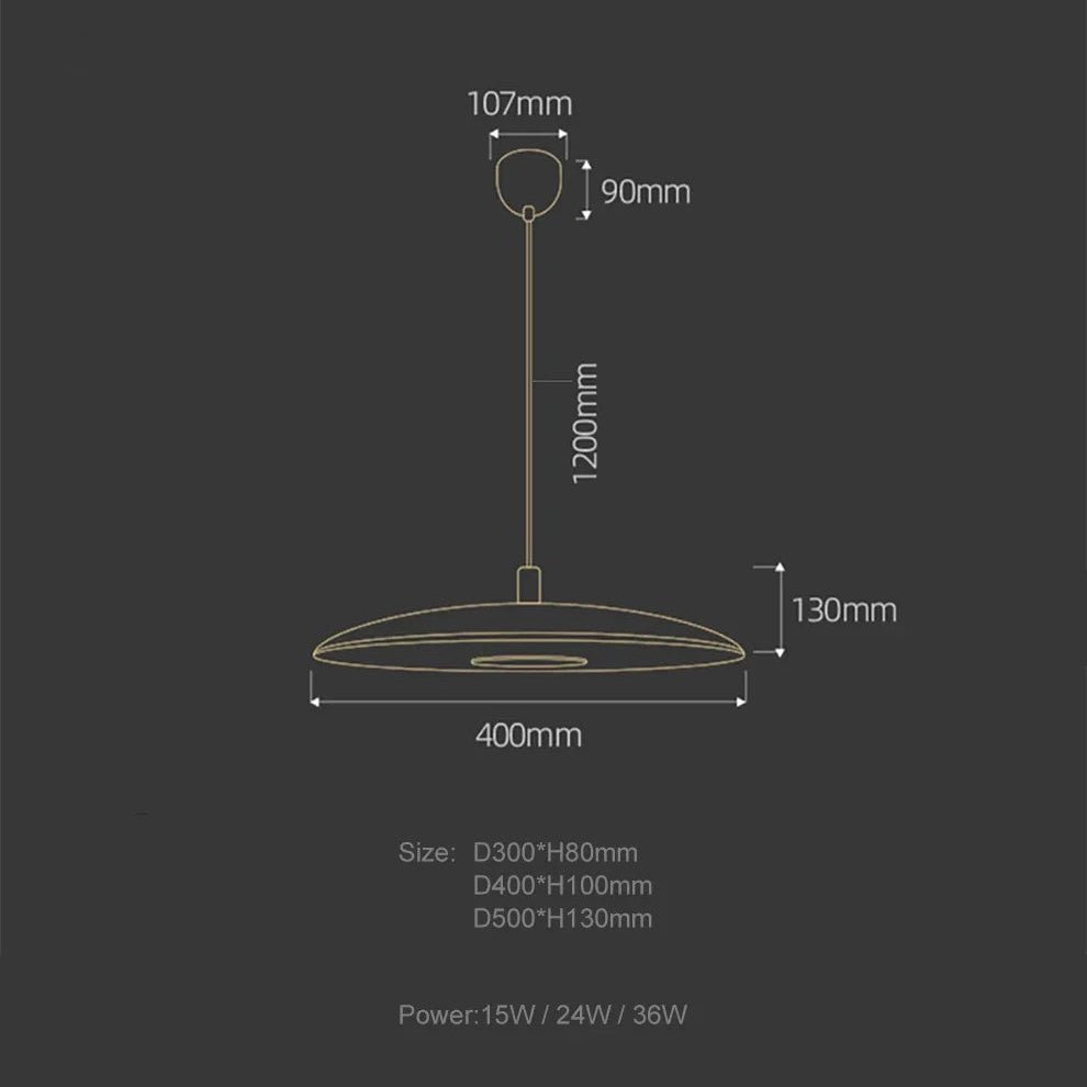 Suspension Luminaire Design Eclipse Disque Chrome