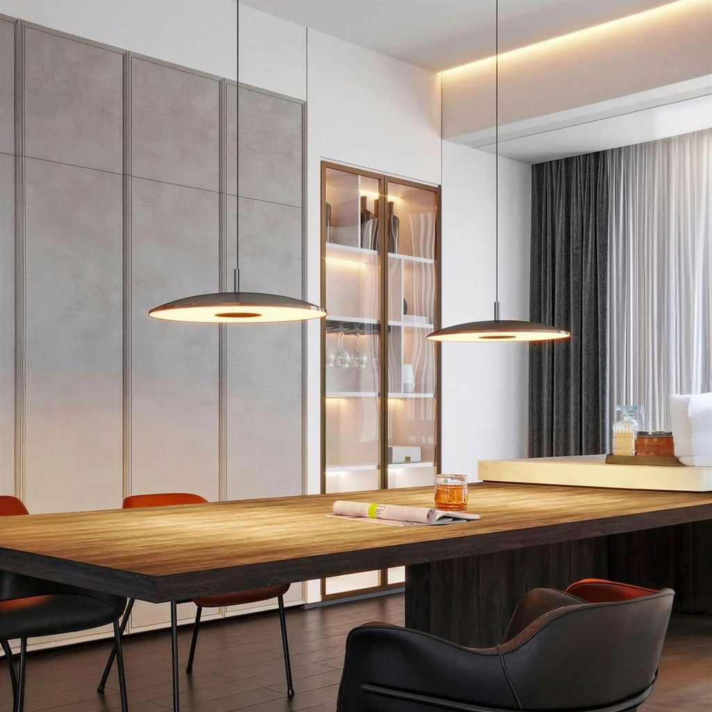 Suspension Luminaire Design Eclipse Disque Chrome