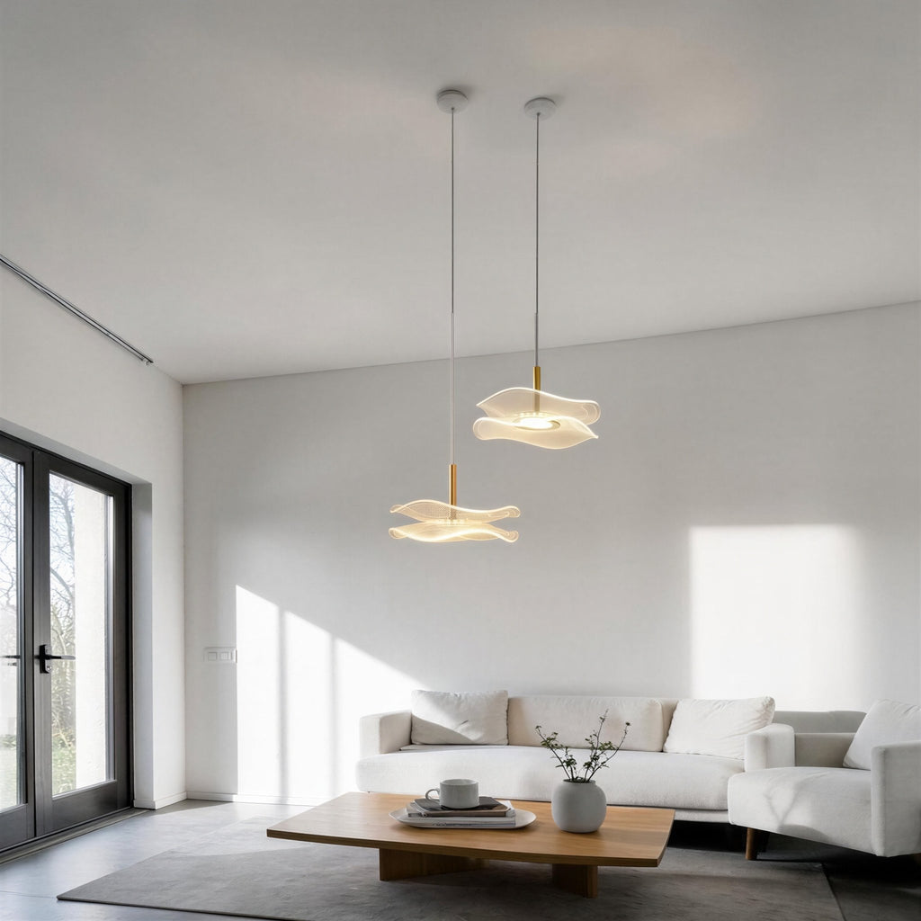 Suspension Luminaire Design Lotus Acrylique Nordique — Style A ou B | 3 Couleurs
