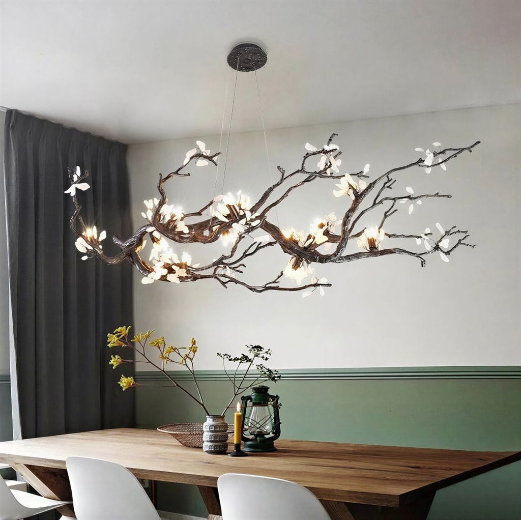 Suspension Luminaire Design Lustre Bonsaï Cuivre Art Déco