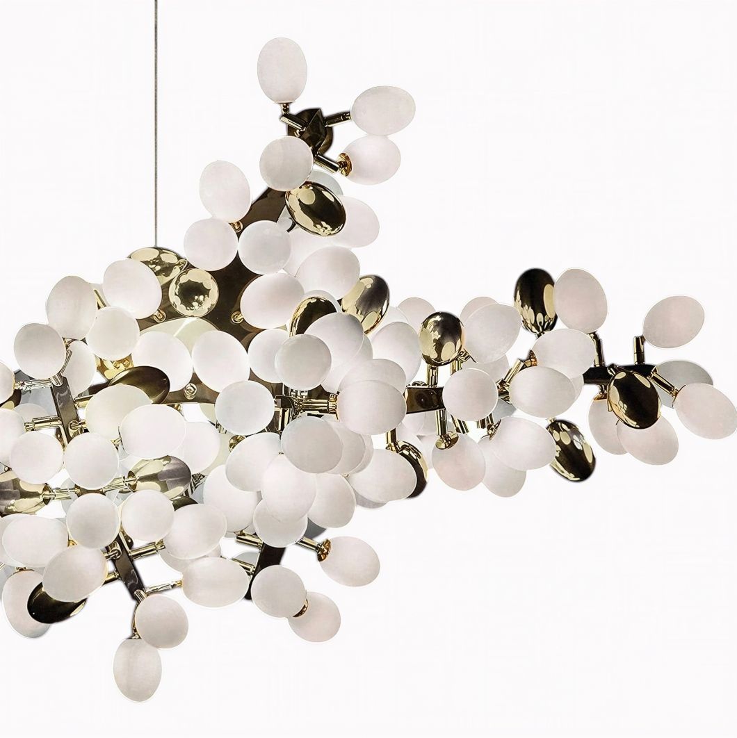 Suspension Luminaire Design Lustre Grappe Raisins Cuivre & Verre