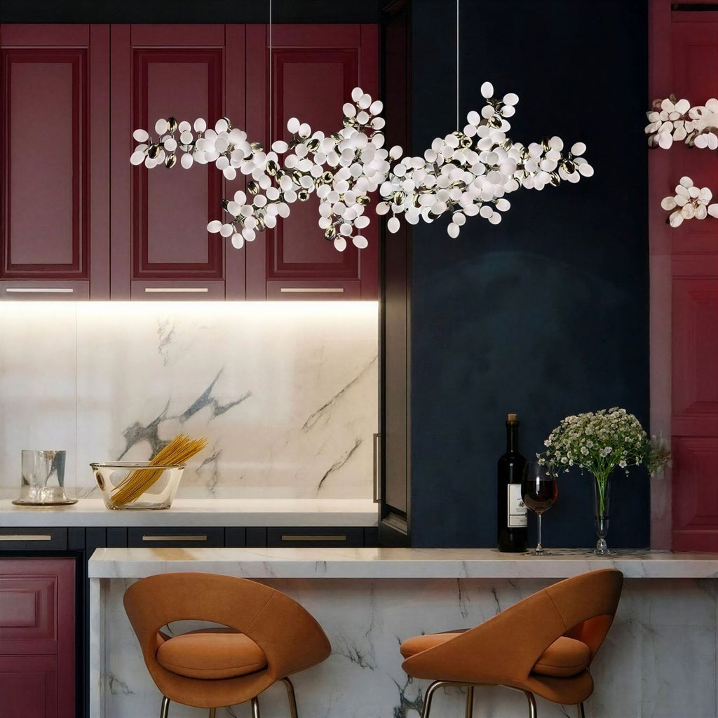 Suspension Luminaire Design Lustre Grappe Raisins Cuivre & Verre