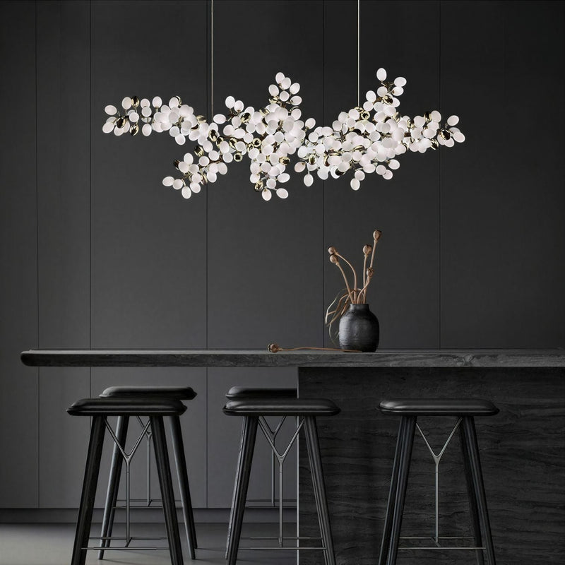 Suspension Luminaire Design Lustre Grappe Raisins Cuivre & Verre