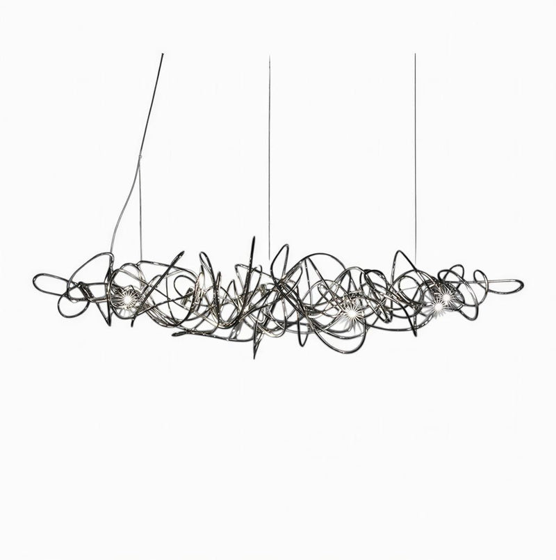 Suspension Luminaire Design Lustre Linéaire Acier Nordique