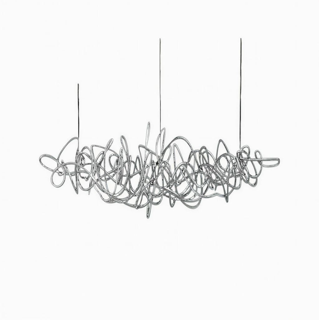 Suspension Luminaire Design Lustre Linéaire Acier Nordique
