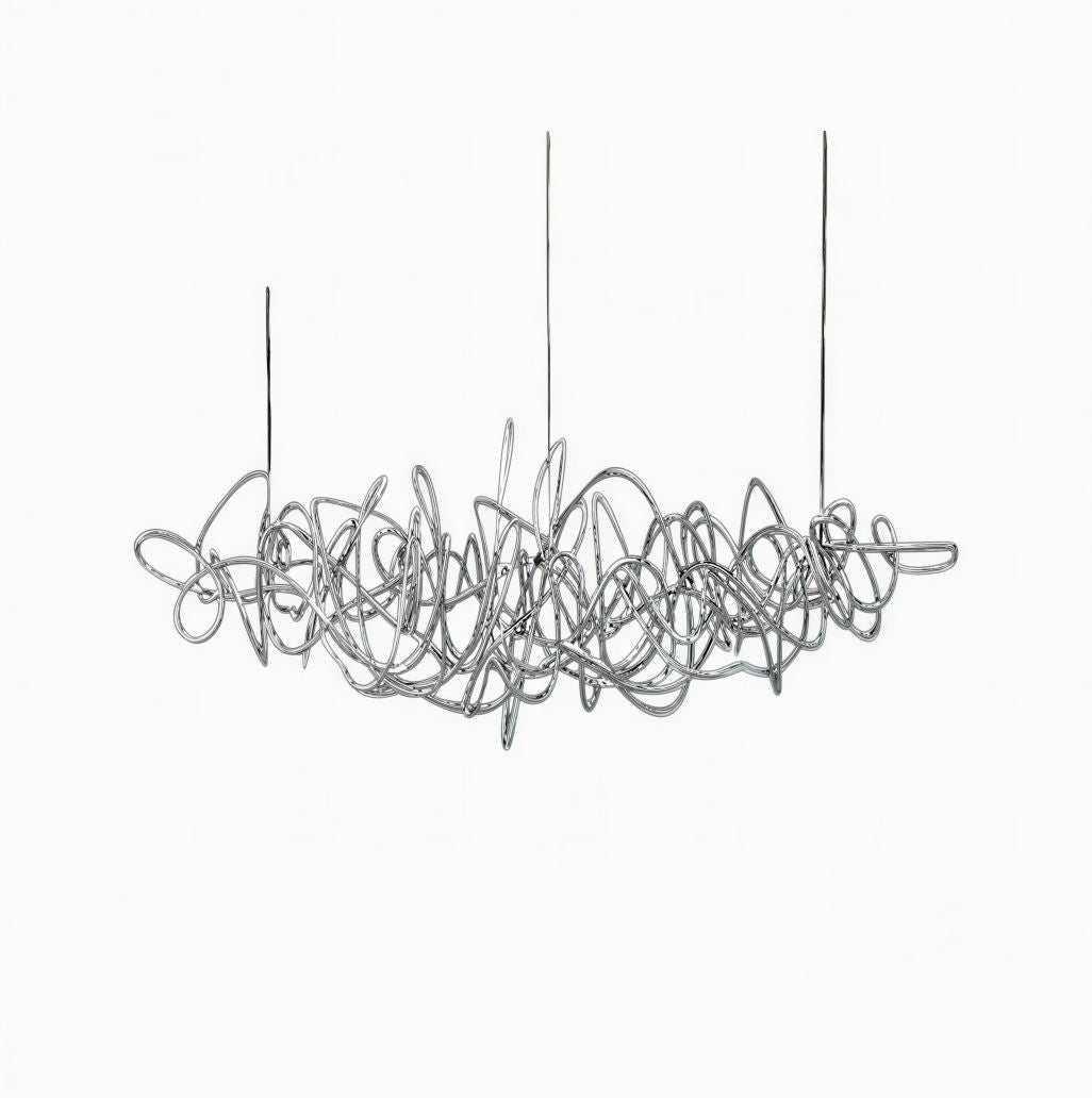 Suspension Luminaire Design Lustre Linéaire Acier Nordique