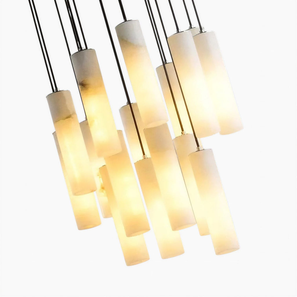 Suspension Luminaire Design Marbre Cuivré Postmoderne