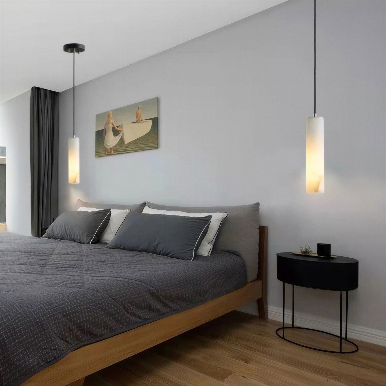 Suspension Luminaire Design Marbre Cuivré Postmoderne