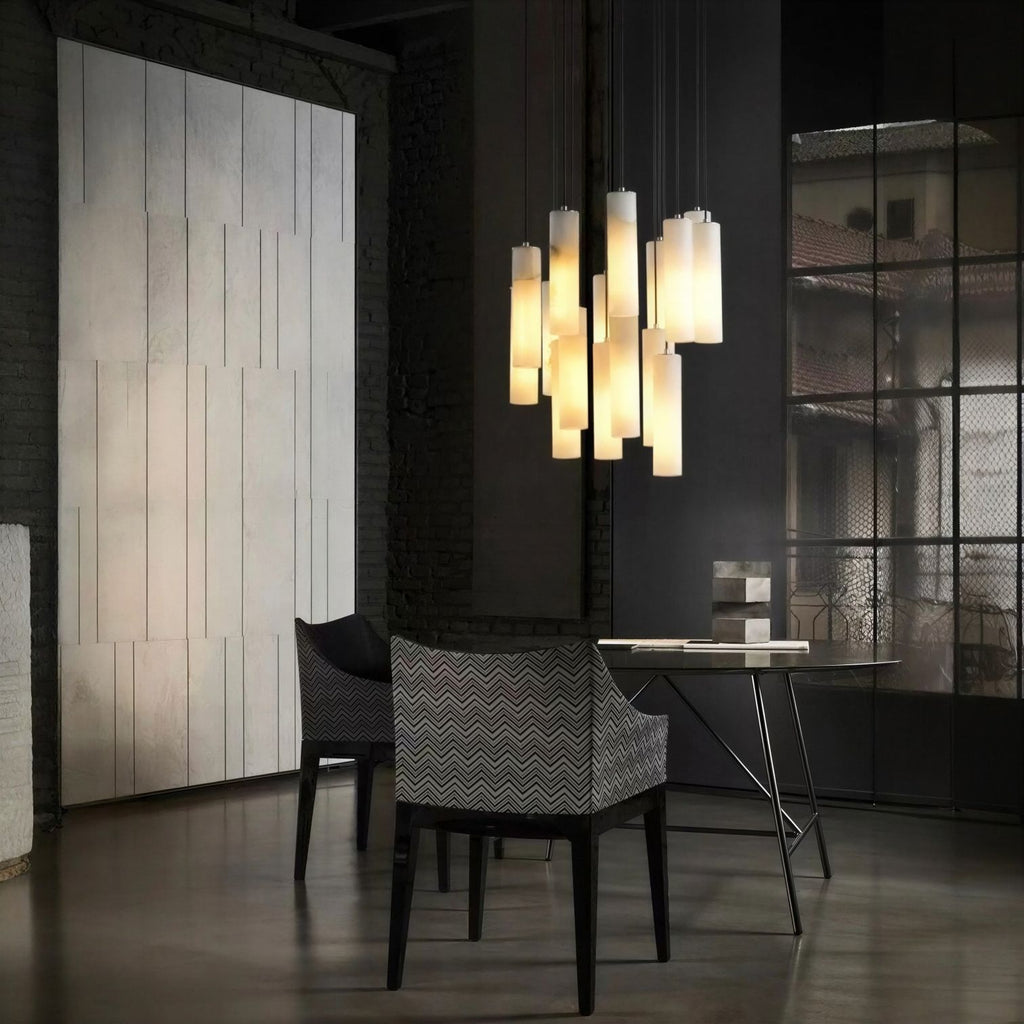 Suspension Luminaire Design Marbre Cuivré Postmoderne