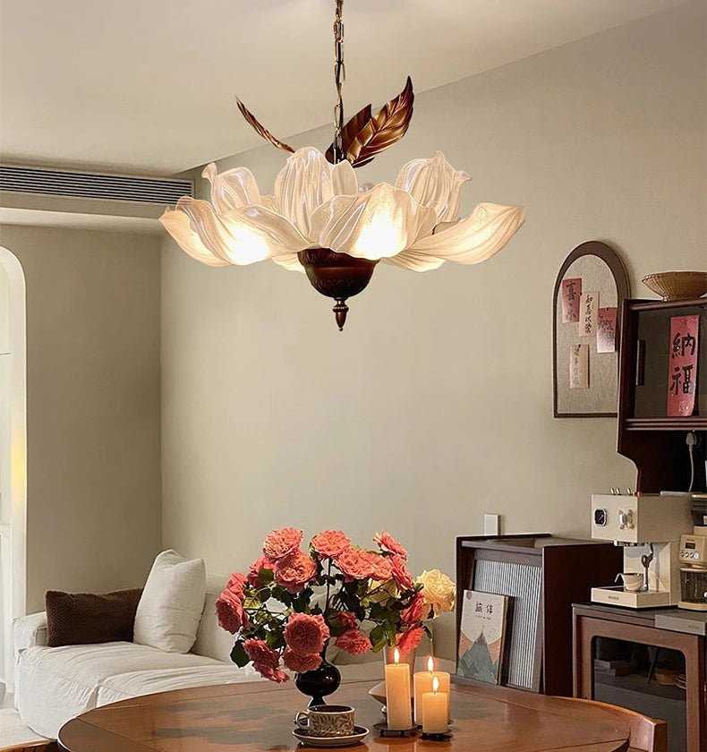 Suspension Luminaire Design Nordique Pétale Acrylique