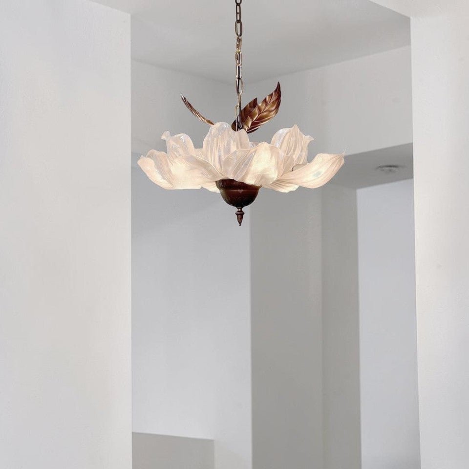 Suspension Luminaire Design Nordique Pétale Acrylique
